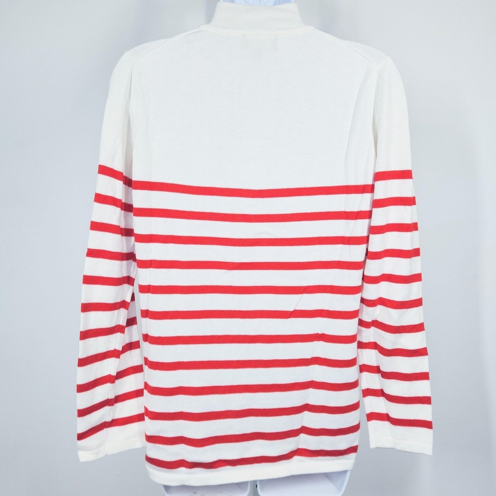 Ohio State Buckeyes Sweater Womens Medium White Red NCAA Football Quarter Zip - Picture 4 of 13